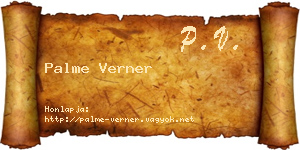 Palme Verner névjegykártya